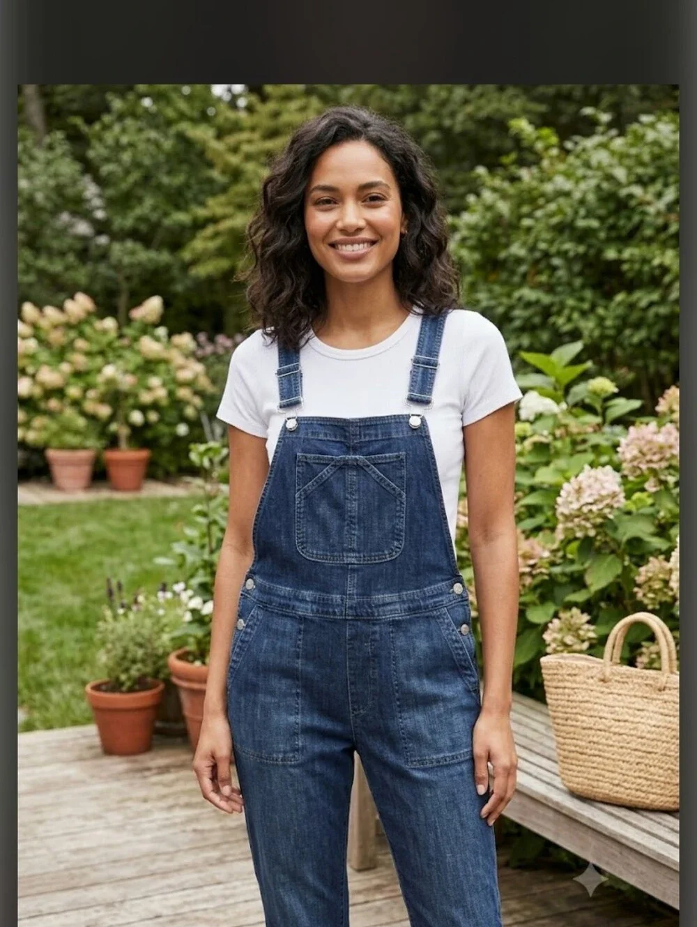 GAP Dark Blue Denim Overalls for Women - Timeless Workwear Style Medium